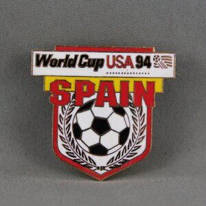 1994 World Cup of Soccer Pin - Spain Shield Design by Peter David - Metal Pin